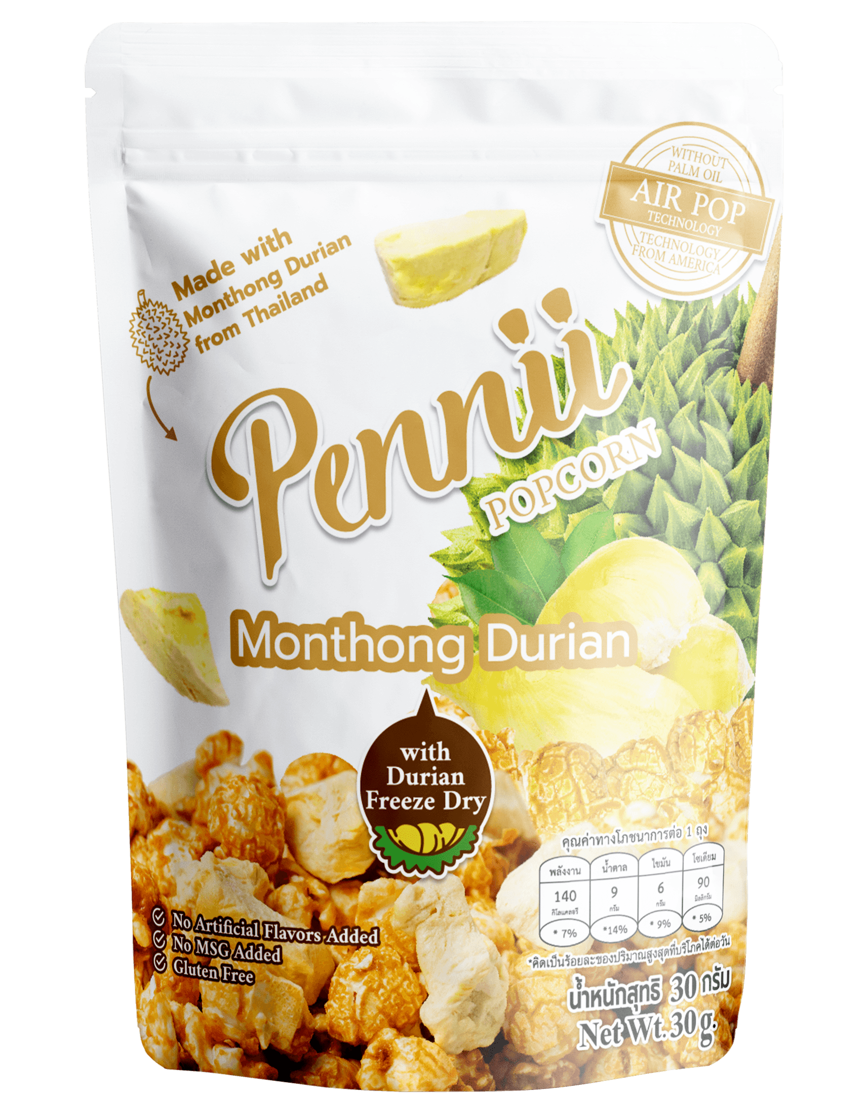 Pennii Popcorn รสทุเรียนหมอนทอง